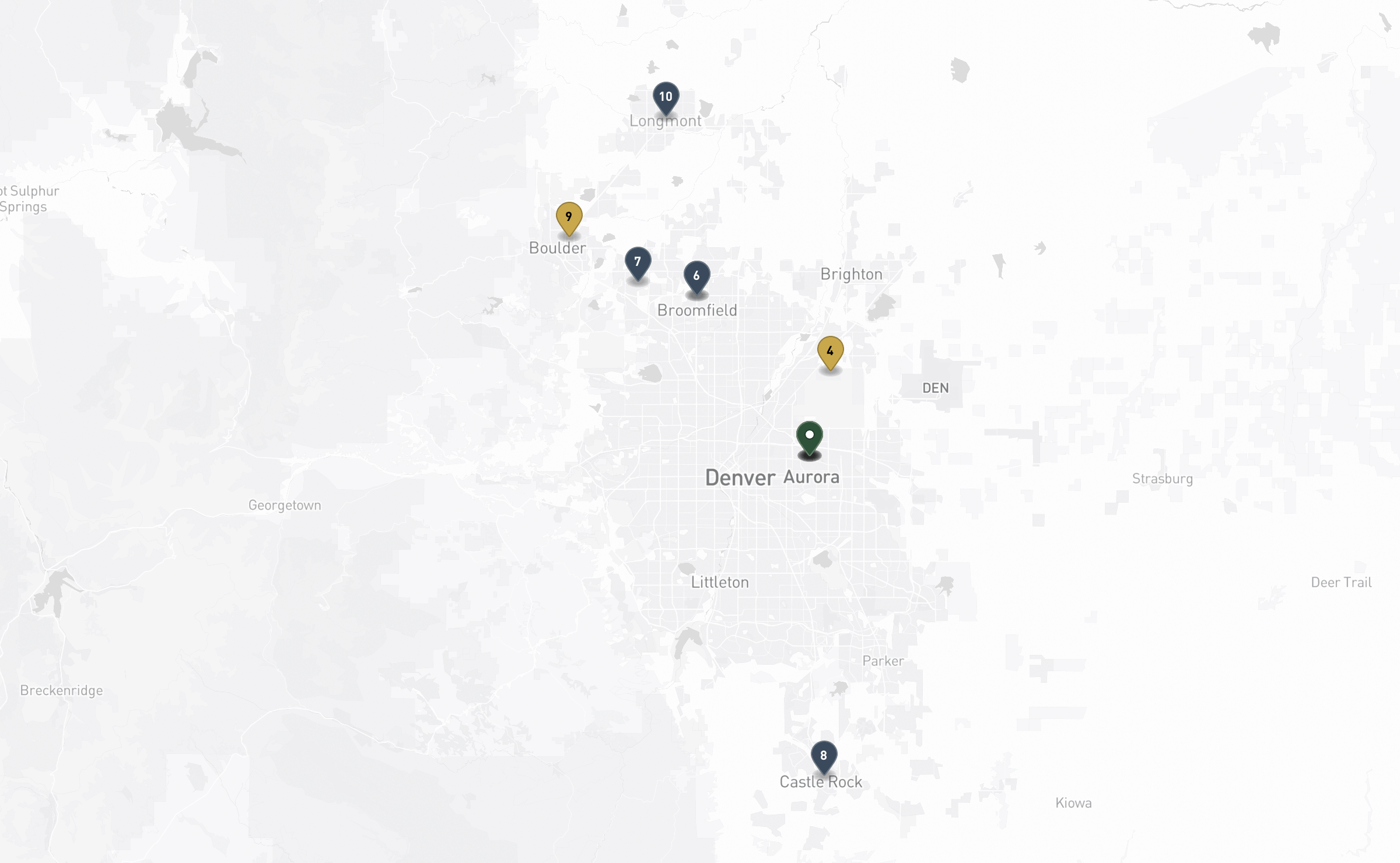 Map of the Jewish cemeteries and funeral homes in Denver & Boulder