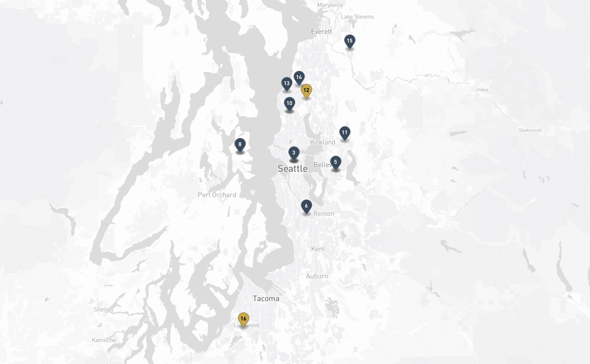 Map of the Jewish cemeteries and funeral homes in Seattle & Puget Sound