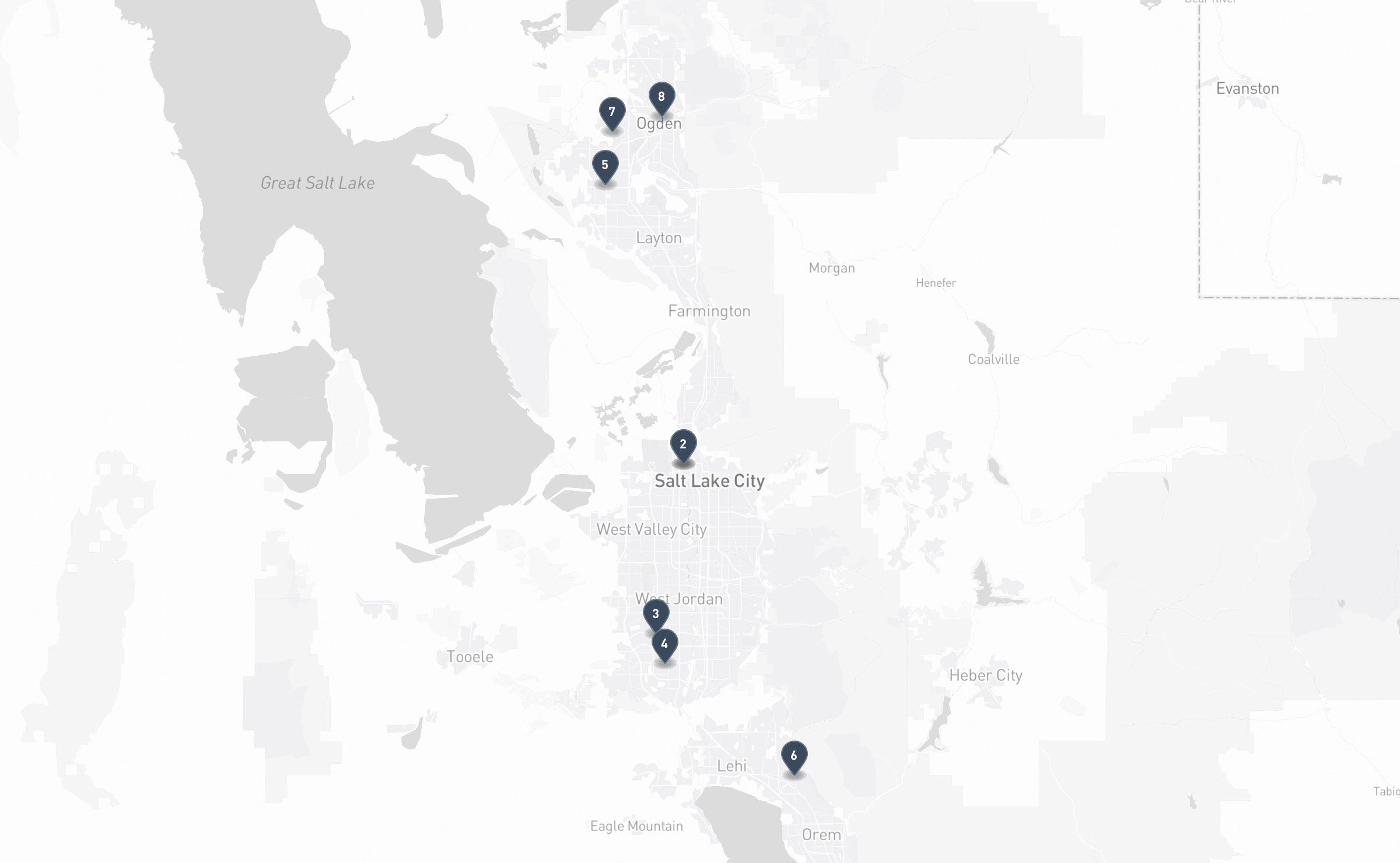 Map of the Jewish cemeteries and funeral homes in Utah